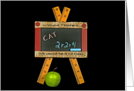 Back To School For Teacher, Black Chalkboard With Green Apple card