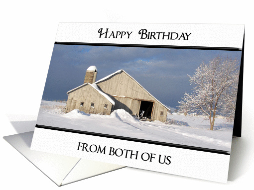 Birthday from both of us with winter barn card (538386)