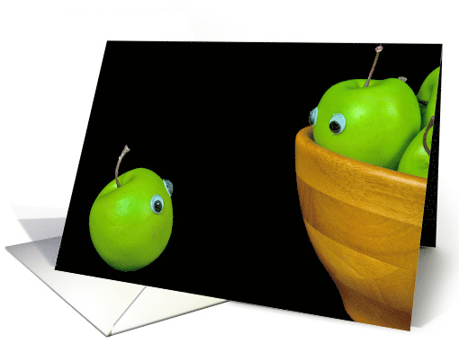 Green Apples with Eyeballs For Birthday card (565205)