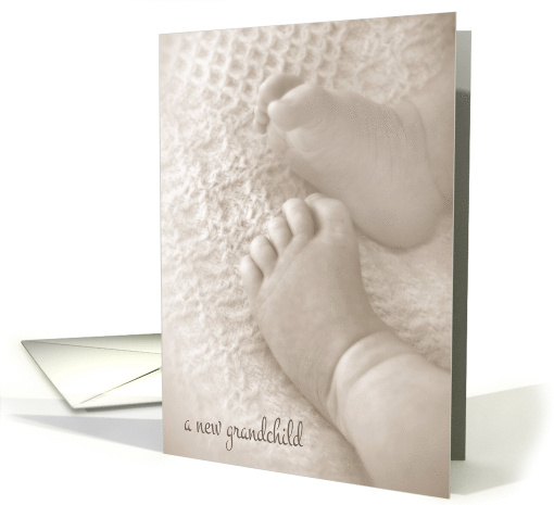 New Grandchild Congratulations With Baby Feet On Blanket card (572299)