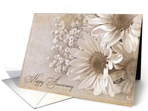 Daisy Bouquet In Sepia Color for Wedding Anniversary card (596400)