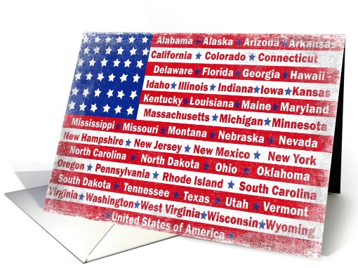 Independence Day BBQ Invitation, American Flag card (636458)