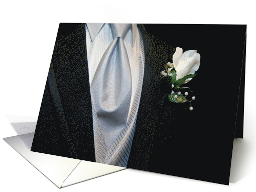 Groomsman request black tuxedo with silver tie and white... (646879)