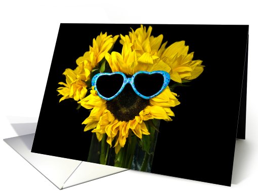 sunglasses on sunflower-humor card (647789)