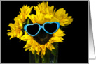 sunglasses on sunflower-humor card