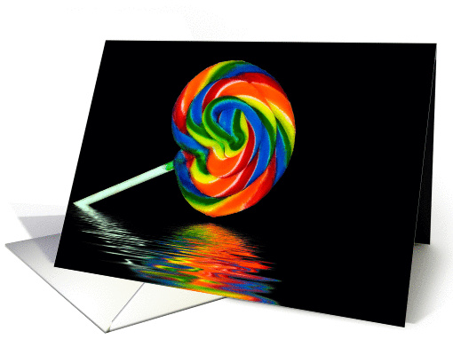 Birthday-colorful lollipop with water reflection card (659305)