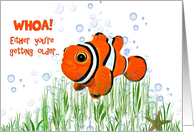 Birthday humor with clown fish card