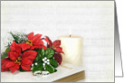 Christmas wedding, ’Bible, Rings and Poinsettias card