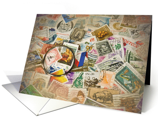 Christmas vintage postage stamp collection card (700222)