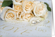 wedding congratulations, roses-rings card