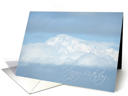 Birthday Mt. McKinley in Alaska with snow and blue sky card (710931)