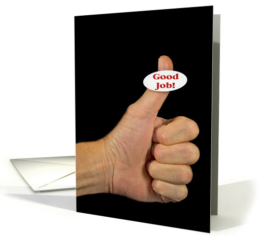 For Employee Good Job with thumbs up on black. card (717621)