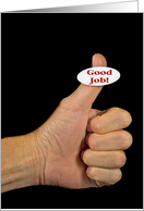 For Employee Good Job with thumbs up on black. card