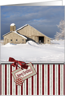 barn-winter-Merry Christmas card