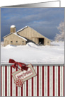 barn-winter-Merry Christmas card
