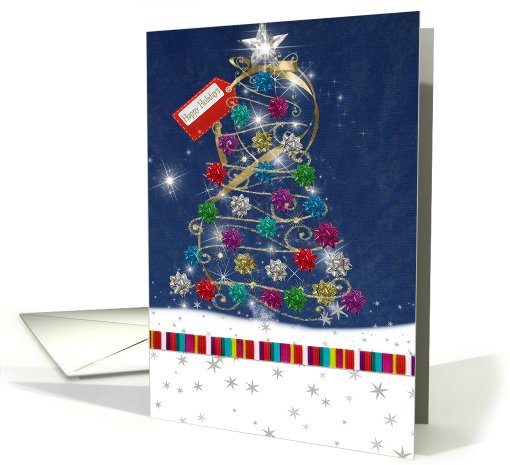Christmas tree-bow card (730719)