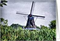 Dutch windmill notecard with texture effect note card