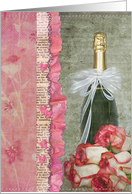 Valentine’s Day-wine bottle with roses card