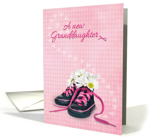 New Granddaughter daisy bouquet in little girl sneakers on... (760474)