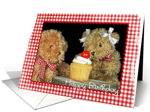 Birthday-teddy bears with cupcakes card (771704)