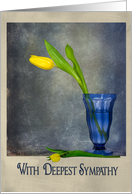 Yellow tulip in blue...