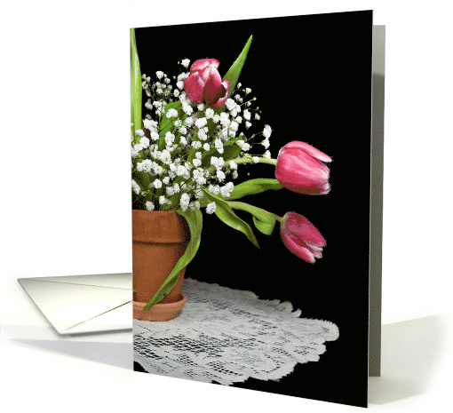 Tulip Bouquet and Baby's Breath for Thinking of You card (792302)