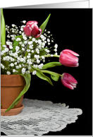 Tulip Bouquet and Baby’s Breath for Thinking of You card