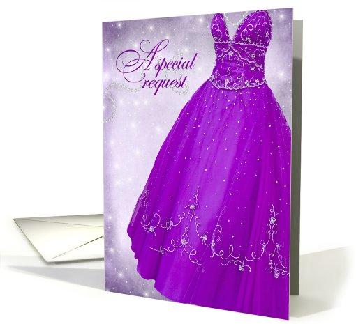 Maid of honor, dress, wedding, purple, pearl card (793635)