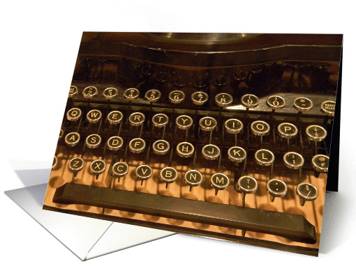 Birthday-vintage typewriter in sepia tone card (795141)