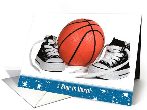 New Baby Boy basketball with sneakers on white card (797318)