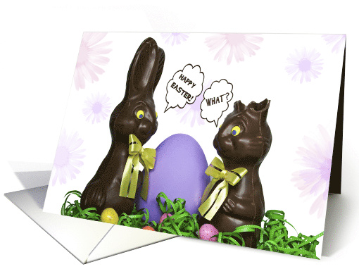 Chocolate Easter Bunny With Purple Egg card (798930)