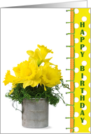 birthday-polka dot-daffodil-bouquet card
