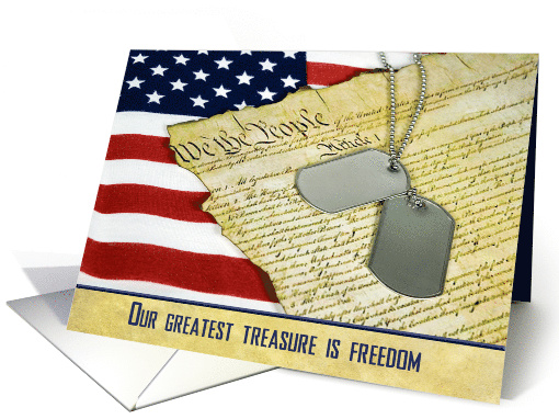 Veterans Day Military Dog Tags on the USA Constitution card (803885)