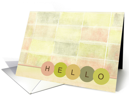 Hello-retro design with soft pastel textures card (809731)