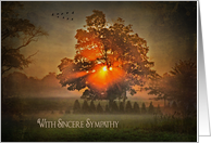 Flock of Geese With Sunrise Tree Sympathy card