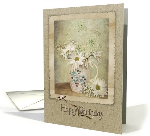 birthday-daisy-bouquet-vintage card (811958)