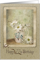 77th birthday-daisy-bouquet-vintage card