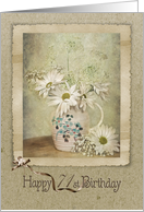 71st birthday-daisy-bouquet-vintage card