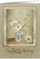 66th birthday-daisy-bouquet-vintage card