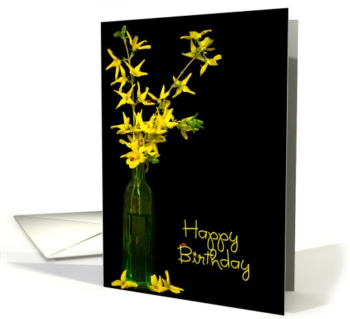 birthday-forsythia-ladybug-flower card (817915)