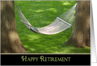 retirement for Son hammock between two oak trees card