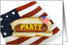 4th of July-hot dog-patriotic-flag-American-barbecue card