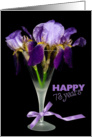 73rd birthday-iris-bow-bouquet card
