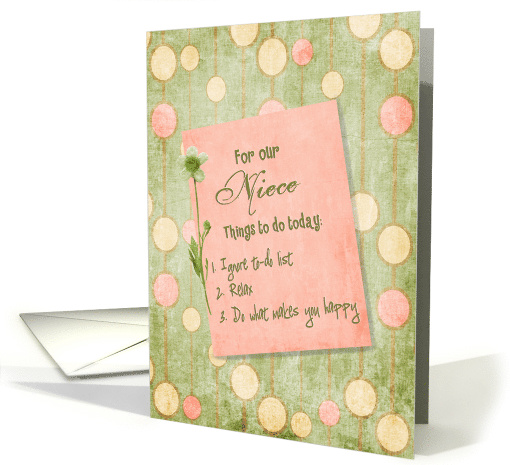 Niece birthday to do list with daisy and polka dots card (822200)