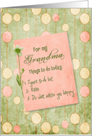 grandma, birthday, pink polka dot card