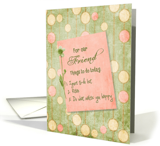 To Do List On Polka Dot Background For Friend's Birthday card (822208)