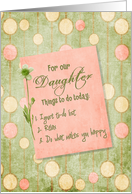 daughter, birthday, pink polka dot card
