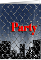 birthday party-invitation-skyscraper-city card