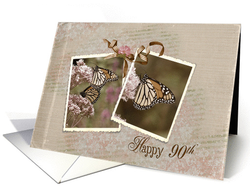90th Birthday for Mother with monarch butterflies card (823918)