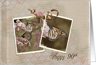 90th Birthday for Mother with monarch butterflies card